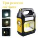 Акумуляторний переносний ліхтар JY-978B з функцією power bank 1500 mAh та сонячною батареєю жовтий 192х135х63 мм ws68816bls фото 3