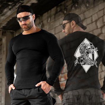 Трикотажний лонгслів на флісі з принтом Girl чорний розмір M buy97326bls-M фото