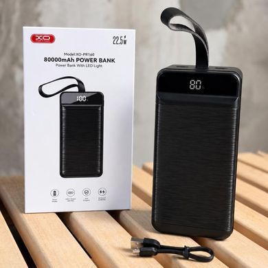 Power Bank XO-PR160 80 000 mAh&nbsp;з вбудованим ліхтариком чорний buy97478 фото