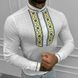 Вышитая мужская Рубашка на длинный рукав / Стильная льняная Вышиванка в белом цвете размер S 50135bls-S фото 1