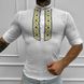Вышитая мужская Рубашка на длинный рукав / Стильная льняная Вышиванка в белом цвете размер S 50135bls-S фото 4