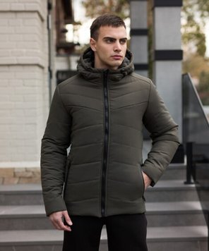 Зимняя мужская Куртка Pobedov "Dzen" до -18°C с капюшоном на силиконе хаки размер L 42395bls-L фото