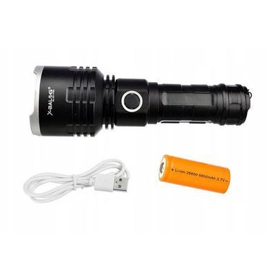 Тактический аккумуляторный фонарь X-Balog BL-531-P90 с функцией Power bank черный ws42953bls фото
