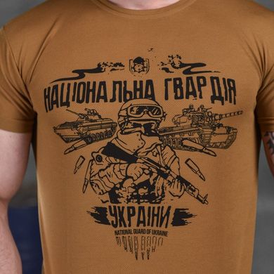 Чоловіча потовідвідна футболка Coolmax з принтом "НГУ" койот розмір L buy85915bls-L фото