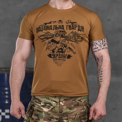 Чоловіча потовідвідна футболка Coolmax з принтом "НГУ" койот розмір L buy85915bls-L фото