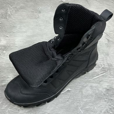 Летние мужские берцы с протекторной подошвой / кожаные ботинки черные размер 40 БРЦ-2/3053 black TR AIRbls-40 фото