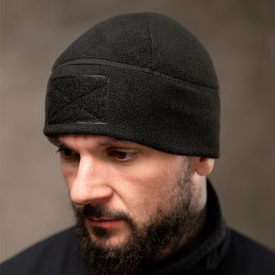 Флісова шапка з велкро чорна One Size buy97786 фото