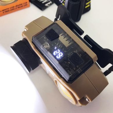 Налобний LED-ліхтар Bailong Luxury CH-8825-3P35+COB + RGB з датчиком руху та функцією Power Bank ws94649bls фото
