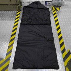 Демісезонний Спальний Мішок до -10°С / Туристичний спальник із Чохлом у комплекті чорний 225х80 см 50023bls фото