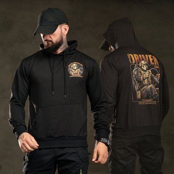 Худі Trenash Driver з принтом на грудях та спині чорне розмір M buy97099bls-M фото