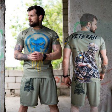 Тактичний комплект Sabotage Punisher Футболка + Шорти олива розмір S buy92749bls-S фото