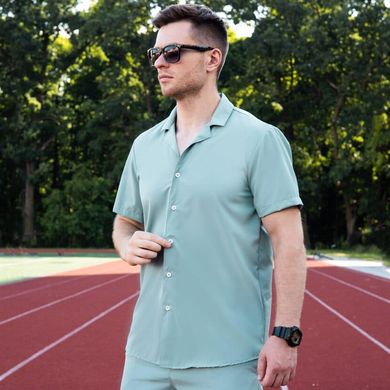 Чоловіча сорочка з короткими рукавами Pobedov Dejavu бірюзова розмір S pobSRru1293lgolbls-S фото