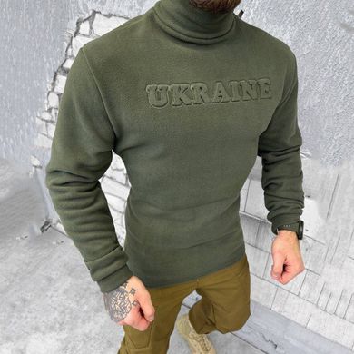 Мужской Флисовый Гольф с принтом "Ukraine" / Плотная Водолазка олива размер S buy56612bls-S фото