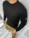Вязаный мужской свитер с вышивкой флагом на рукаве / Теплая кофта черная размер M 13231bls-M фото 1