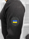 Вязаный мужской свитер с вышивкой флагом на рукаве / Теплая кофта черная размер M 13231bls-M фото 3
