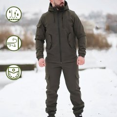 Міцний чоловічий Костюм Intruder Softshell / Водовідштовхуючий Комплект Куртка з капюшоном + Штани хакі розмір S 1586881643bls-S фото