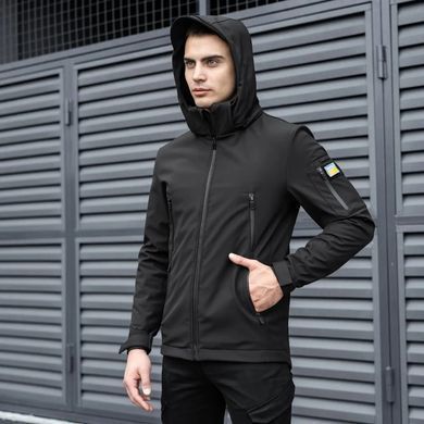 Куртка Pobedov Motive Softshell + Подарок шеврон Флаг Украины черная размер S pobOWku1366babls-S фото