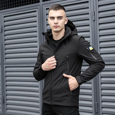 Куртка Pobedov Motive Softshell + Подарок шеврон Флаг Украины черная размер S pobOWku1366babls-S фото