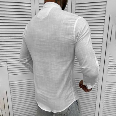 Мужская Вышитая рубашка Vareti на длинный рукав / Стильная Вышиванка в белом цвете размер S 50026bls-S фото