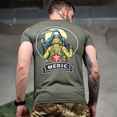 Потоотводная футболка Medic с принтом на груди и спине олива размер M buy93273bls-M фото