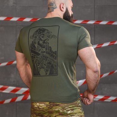 Потовідвідна футболка Sabur з принтом Welcome to Hell олива розмір M buy85521bls-M фото
