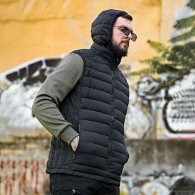 Жилет з капюшоном Vest утеплений синтепоном чорний розмір M buy93448bls-M фото