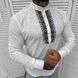 Мужская Вышитая рубашка Vareti на длинный рукав / Стильная Вышиванка в белом цвете размер S 50026bls-S фото 1