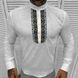 Мужская Вышитая рубашка Vareti на длинный рукав / Стильная Вышиванка в белом цвете размер S 50026bls-S фото 2