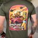 Потоотводная футболка Battle с принтом на груди и спине олива размер M buy93132bls-M фото 5