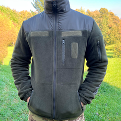 Мужская флисовая куртка с карманами и панелями велкро / Флиска в цвете олива размер S 548174bls-S фото