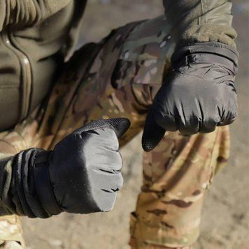 Зимові Рукавиці з хутряною підкладкою чорні розмір універсальний for00811bls фото