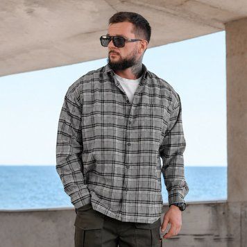 Фланелевая рубашка Mantis Workman Shirt клетчатая серая размер S buy95873bls-S фото