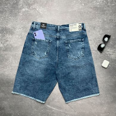 Мужские джинсовые Шорты с потёртостями темно-синие размер S 1552189874bls-S фото