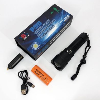 Ручной аккумуляторный фонарь Bailong BL-A75-P90 черный 15x5 см ws25783bls фото