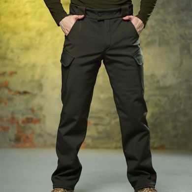 Утепленные мужские брюки Intruder Peak Softshell с 6-ю карманами / Плотные Брюки на флисе хаки размер M 2160258443bls-M фото