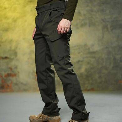 Утепленные мужские брюки Intruder Peak Softshell с 6-ю карманами / Плотные Брюки на флисе хаки размер M 2160258443bls-M фото