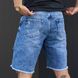 Мужские джинсовые Шорты с потёртостями темно-синие размер S 1552189874bls-S фото 5