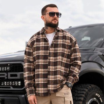 Фланелевая рубашка Mantis Workman Shirt клетчатая койот размер S buy95764bls-S фото