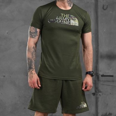 Летний комплект Army Ukraine футболка Coolmax и шорты трикотаж олива размер M buy87581bls-M фото