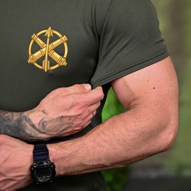 Потовідвідна футболка сППОкій з принтом на грудях та спині олива розмір XL buy92854bls-XL фото