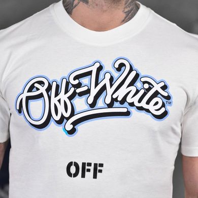 Стильная Трикотажная футболка Off white с круглой горловиной белая размер S buy86940bls-S фото