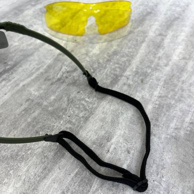 Захисні балістичні окуляри Flame зі змінними лінзами та чохлом олива розмір універсальний buy14300bls-о фото