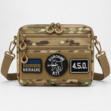 Тактична сумка через плече Cordura з патч-панеллю мультикам 25&times;20&times;5,5 см ws12847 фото