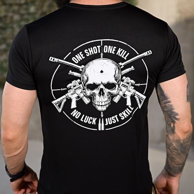 Потовідвідна футболка One Shot з принтом на грудях та спині чорна розмір M buy93137bls-M фото
