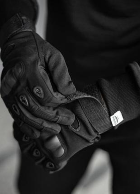 Зимові утеплені рукавиці з кісточками та сенсорними накладками чорні розмір L nh189bls-L фото