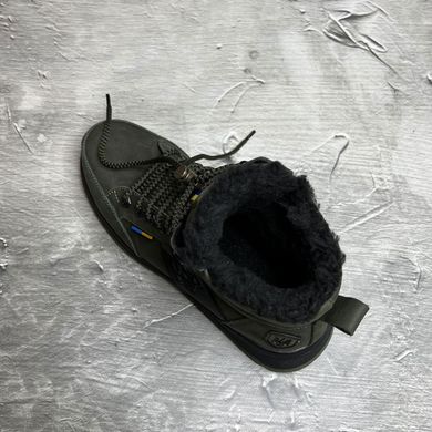 Низькі чоловічі Черевики на хутрі з гербом / Зимове нубукове взуття хакі розмір 40 UA-1250/1Герб хакі хутро bls-40 фото