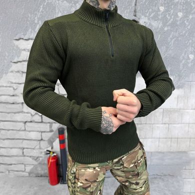 Мужской свитер на молнии / Теплая кофта "zeon ВТ4630" мелкая вязь олива размер M buy59936bls-M фото