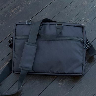 Тактична сумка для ноутбука 15-16 дюймів Cordura + Подарунок шеврони чорна 40х28х5см gt50435bls-15-16 фото