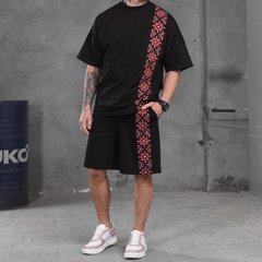 Чоловічий літній комплект футболка та шорти з орнаментом чорні розмір S buy18144bls-S фото