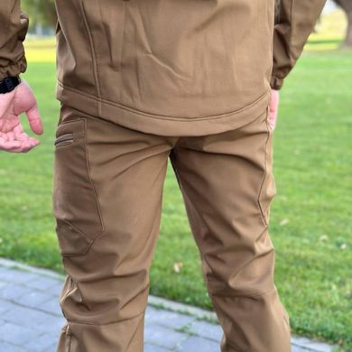 Мужские Брюки на флисе койот / Утепленные брюки Soft Shell размер S for00680bls-S фото
